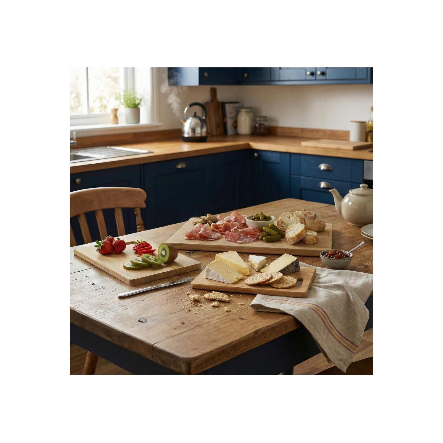 Russell Hobbs RH04065 Element Bamboo 3 Piece Chopping Board Set