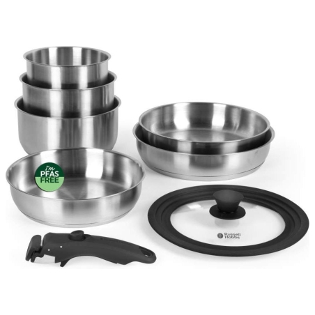 Russell Hobbs RH04041 Stainless Steel 8 Piece Smart Clip Cookware Set