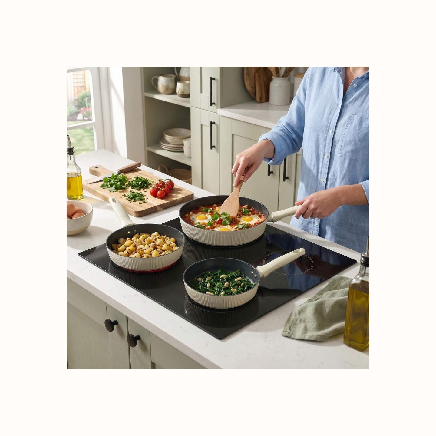 Russell Hobbs RH03862C Cote 28 cm Fry Pan, Cream