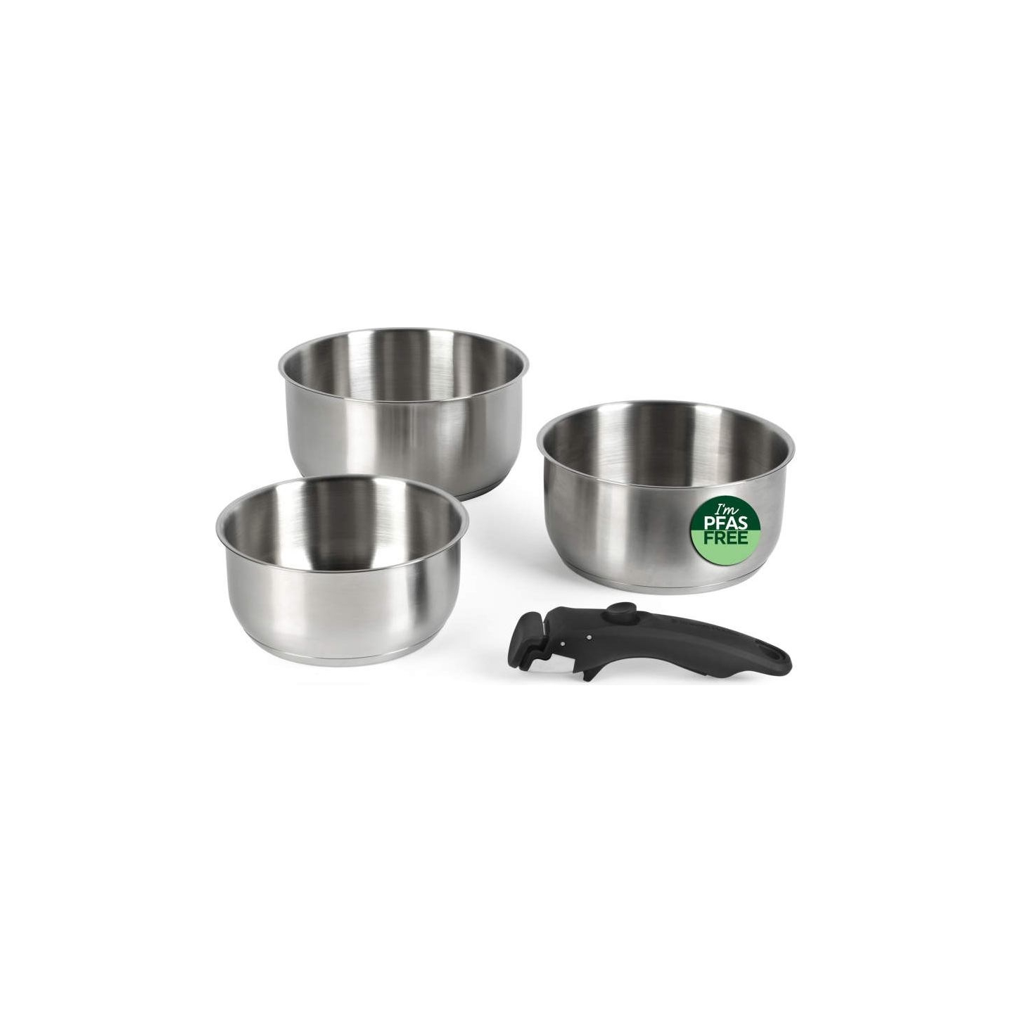Russell Hobbs RH04034 Stainless Steel 4-Piece Smart Clip Saucepan Set