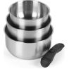 Russell Hobbs RH04034 Stainless Steel 4-Piece Smart Clip Saucepan Set