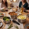 Russell Hobbs RH04034 Stainless Steel 4-Piece Smart Clip Saucepan Set