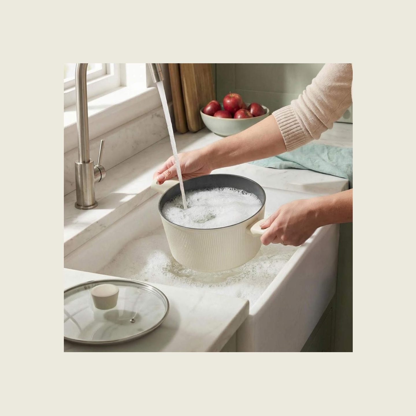 Russell Hobbs RH03877C Cote 24 cm Stockpot, Cream