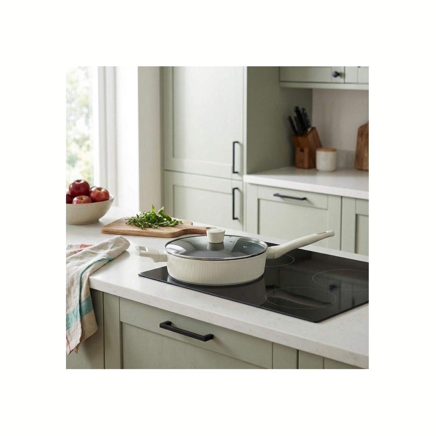 Russell Hobbs RH03871C Cote 28 cm Saute Pan, Cream