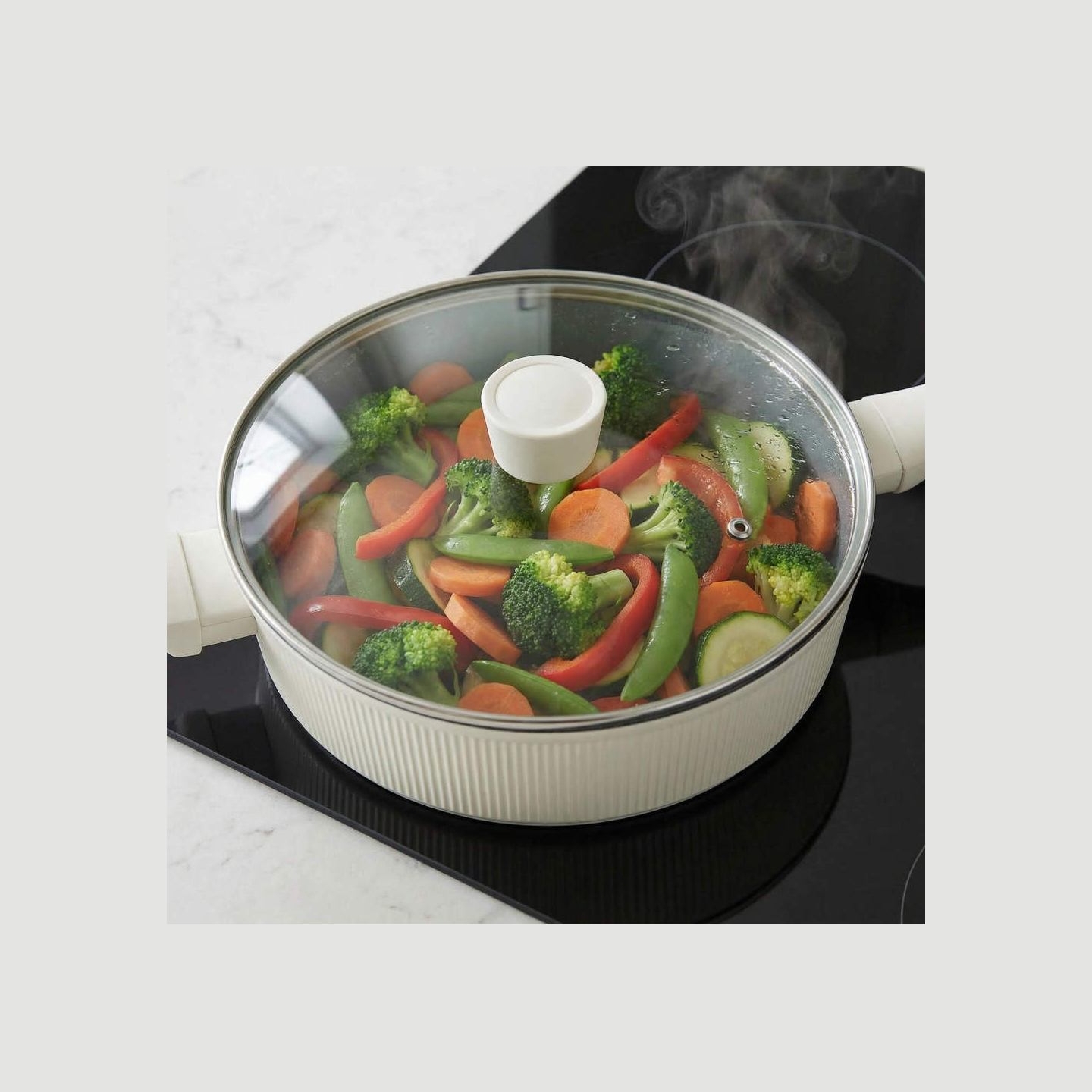 Russell Hobbs RH03871C Cote 28 cm Saute Pan, Cream