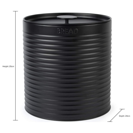 Russell Hobbs RH03269EU7 Ribbed Bread Bin, Black