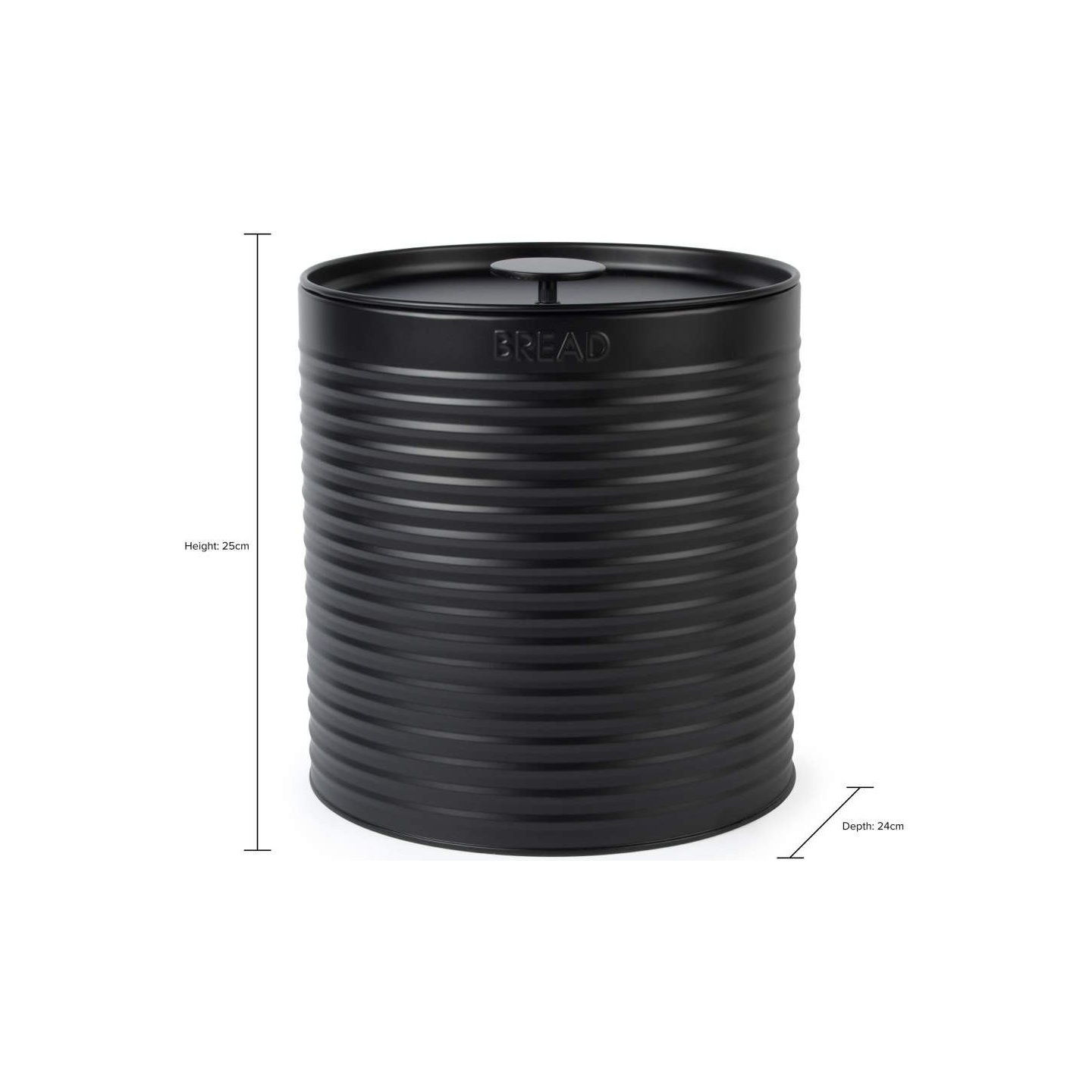 Russell Hobbs RH03269EU7 Ribbed Bread Bin, Black