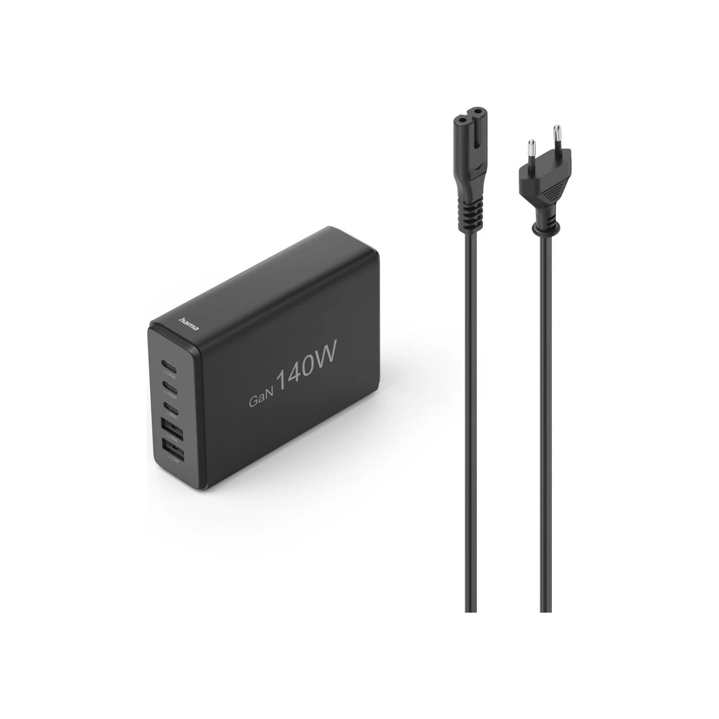 Hama 00201978 Charging Station With 3xUSB-C/2xUSB-A 140 W Black