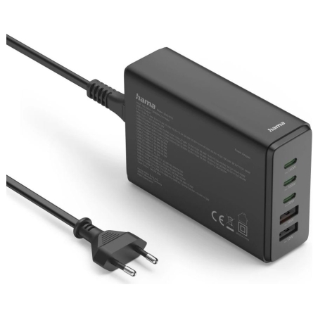 Hama 00201978 Charging Station With 3xUSB-C/2xUSB-A 140 W Black
