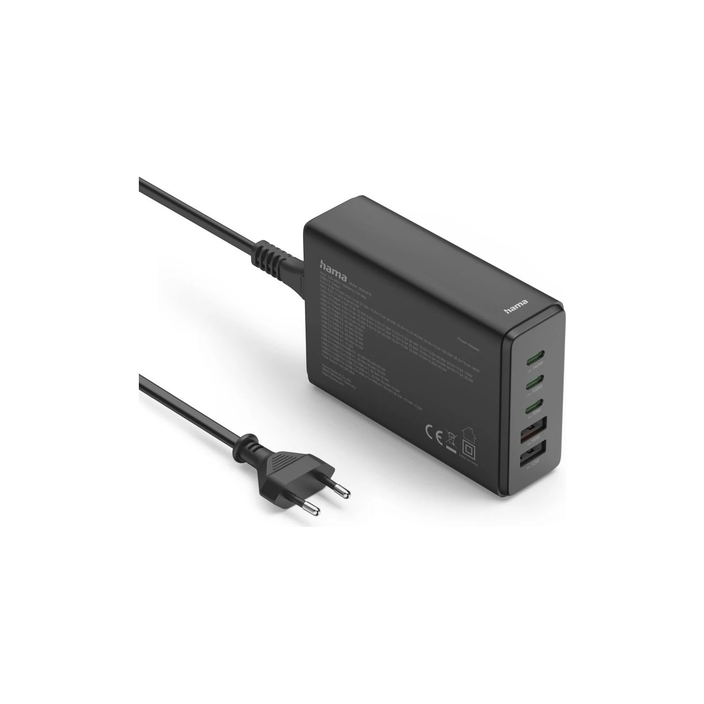 Hama 00201978 Charging Station With 3xUSB-C/2xUSB-A 140 W Black
