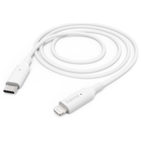 Hama 00201598 Charging Cable, USB-C - Lightning 1m white