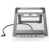 Hama 00200139 Connect2Office Stand, USB-C dock, 12 ports, 100 W, Gray