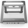 Hama 00200139 Connect2Office Stand, USB-C dock, 12 ports, 100 W, Gray