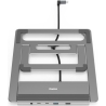 Hama 00200139 Connect2Office Stand, USB-C dock, 12 ports, 100 W, Gray