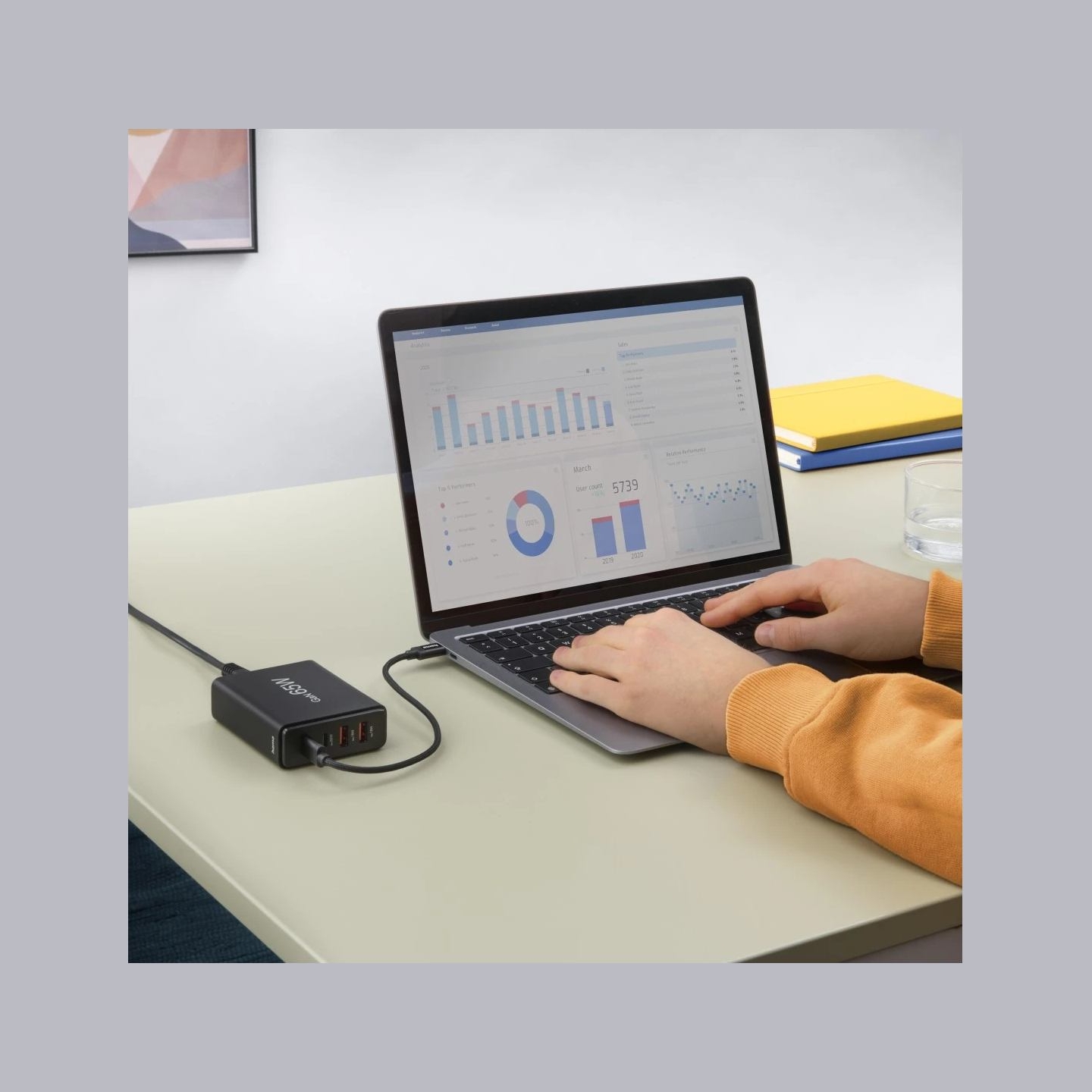 Hama 00201979 Charging Station With USB-C/USB-A 65 W Black