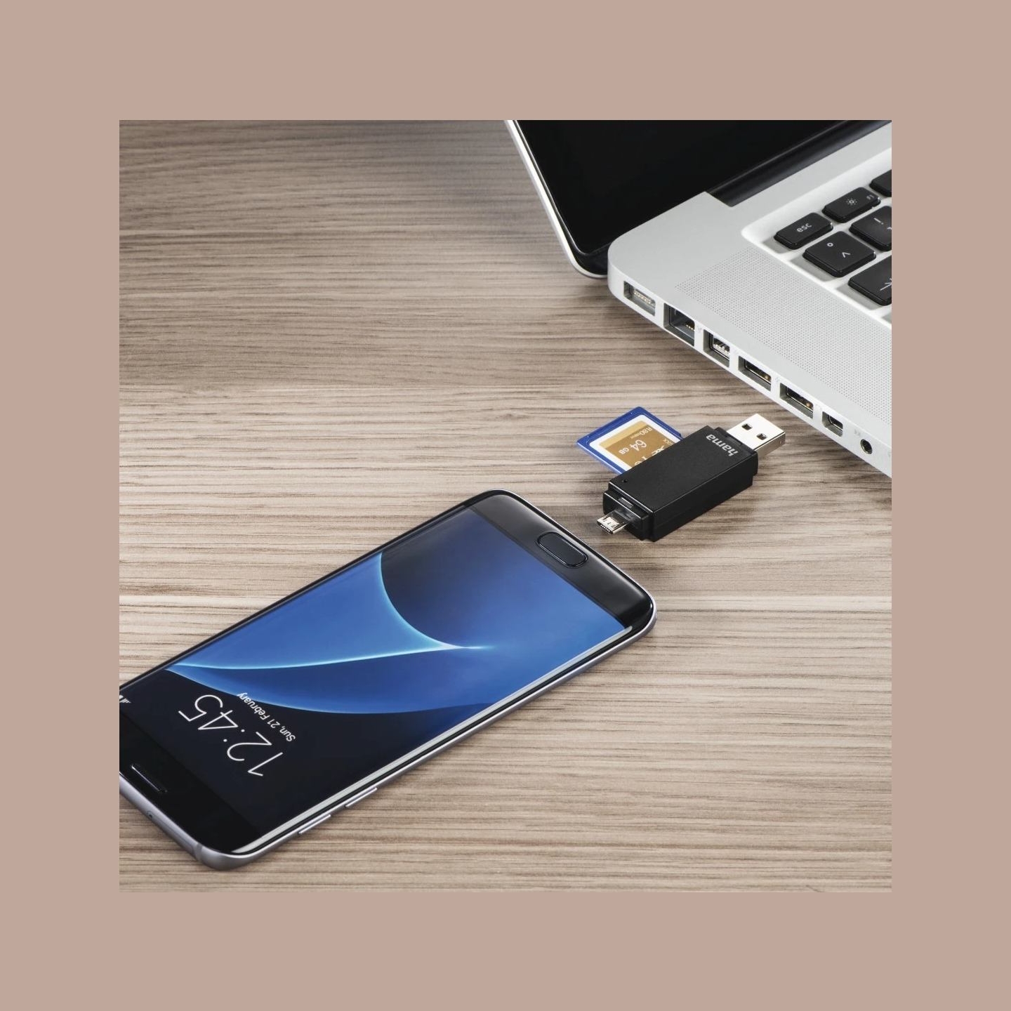 Hama 00181056 USB 2.0 OTG Card Reader Aluminium