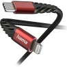 Hama 00201541 Extreme Charging Cable USB-C - Lightning 1.5m Nylon black/red