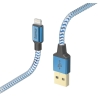 Hama 00201553 Reflective Charging Cable, USB-A - Lightning 1.5m Nylon blue