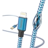 Hama 00201553 Reflective Charging Cable, USB-A - Lightning 1.5m Nylon blue