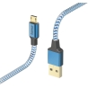 Hama 00201555 Reflective Charging Cable, USB-A - Micro-USB 1.5m Nylon blue