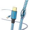Hama 00201555 Reflective Charging Cable, USB-A - Micro-USB 1.5m Nylon blue