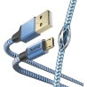 Hama 00201555 Reflective Charging Cable, USB-A - Micro-USB 1.5m Nylon blue