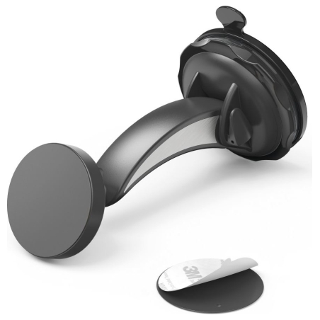 Hama 00201512 Magnet Car Mobile Phone Holder with Suction Cup, 360 Rotation Universal