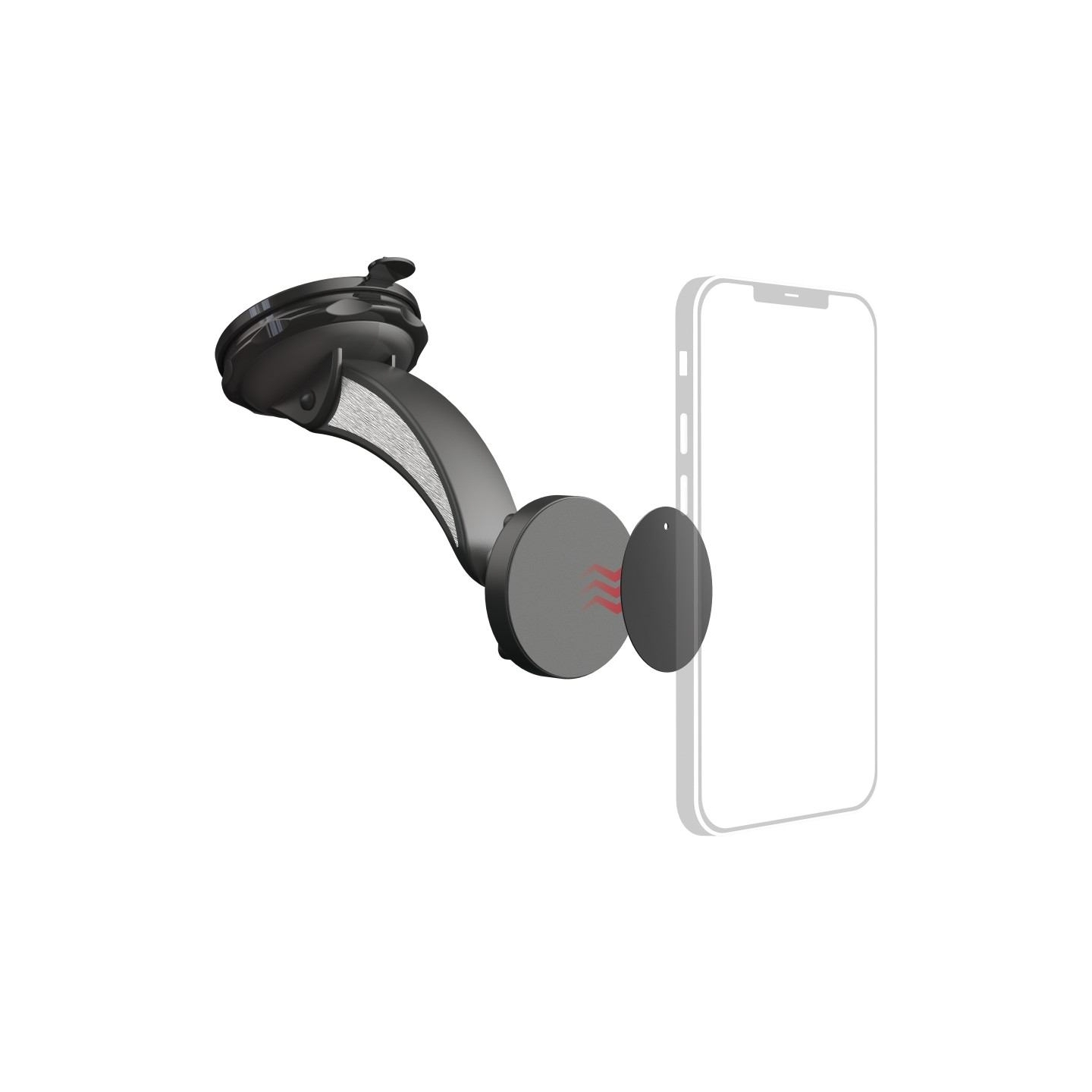 Hama 00201512 Magnet Car Mobile Phone Holder with Suction Cup, 360 Rotation Universal