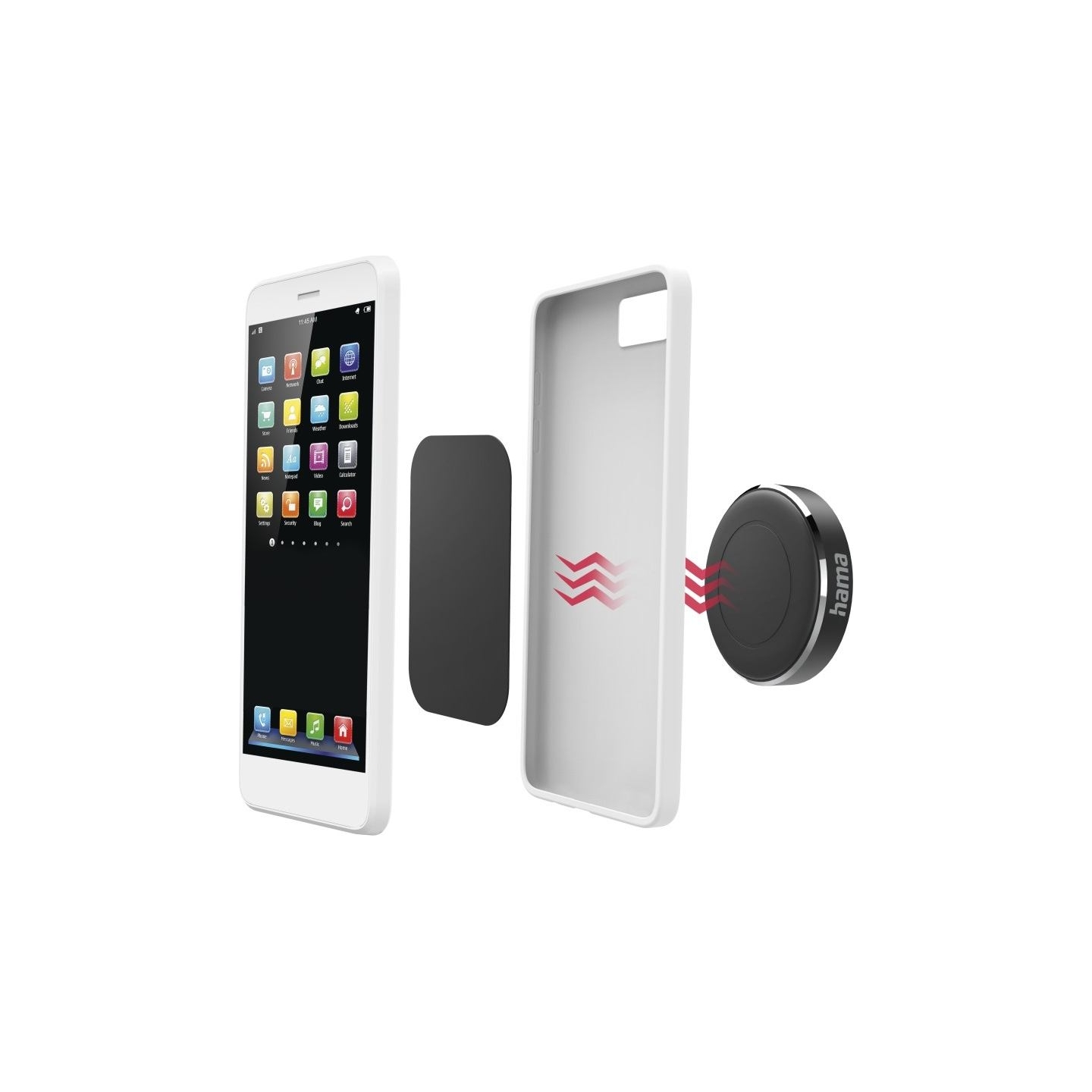 Hama 00201518 Magnet Car Mobile Phone Holder for Dashboard, 360 Rotation Universal