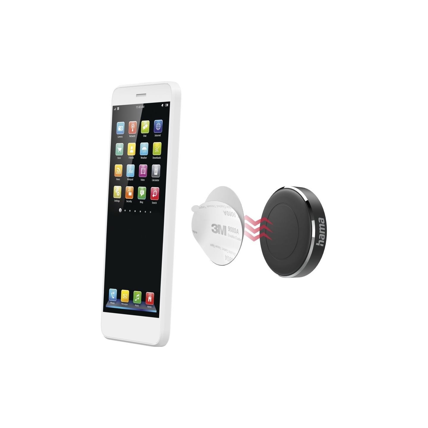 Hama 00201518 Magnet Car Mobile Phone Holder for Dashboard, 360 Rotation Universal