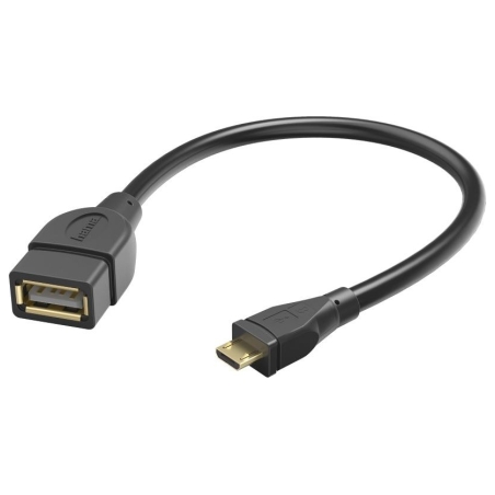 Hama 00173892 USB 2.0 Adapter Cable, OTG micro B plug - A socket 15cm black
