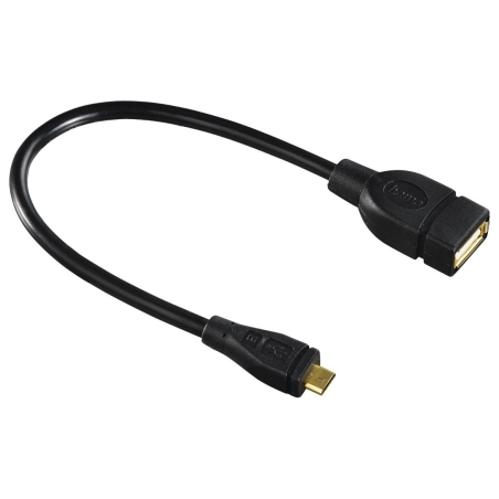 Hama 00173892 USB 2.0 Adapter Cable, OTG micro B plug - A socket 15cm black