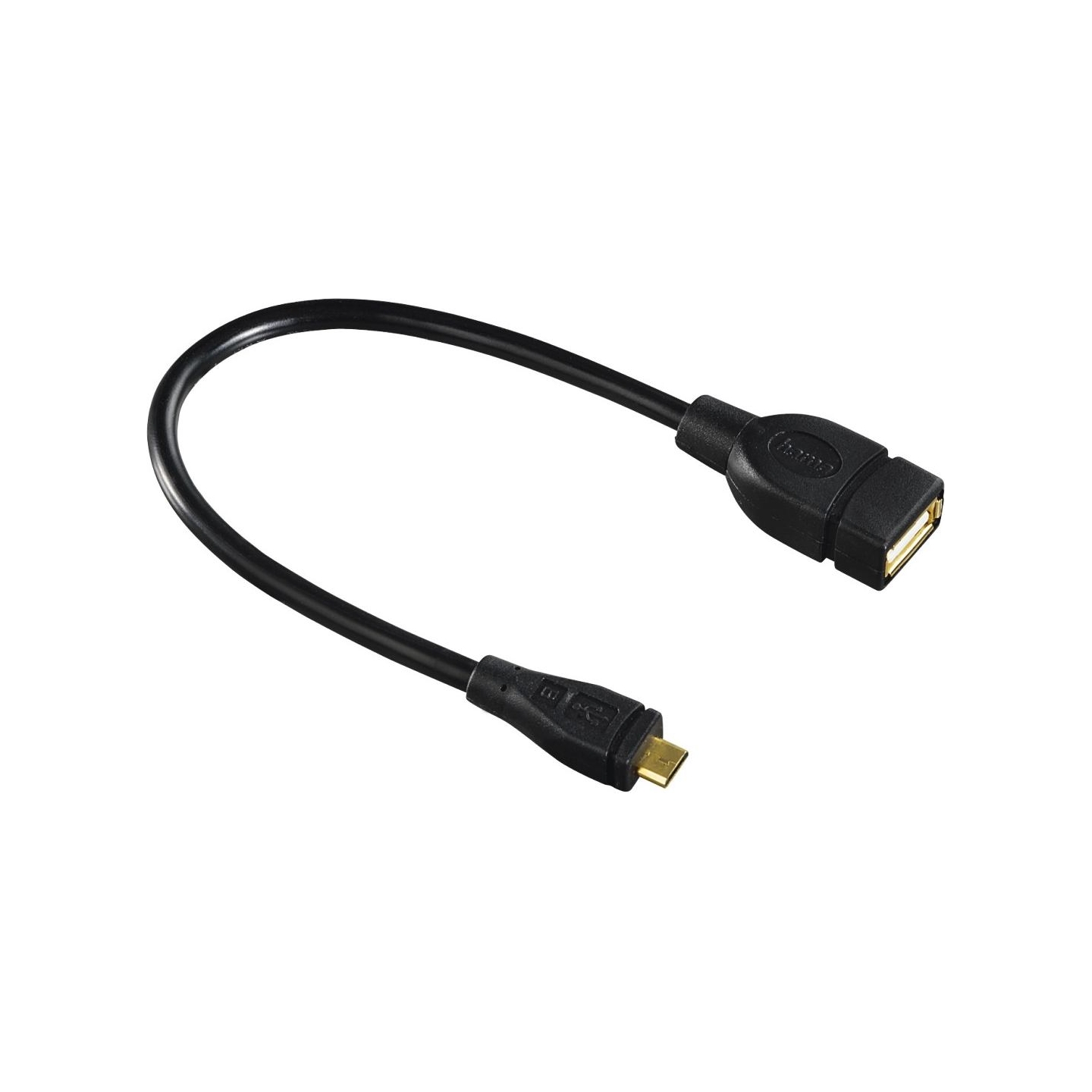 Hama 00173892 USB 2.0 Adapter Cable, OTG micro B plug - A socket 15cm black