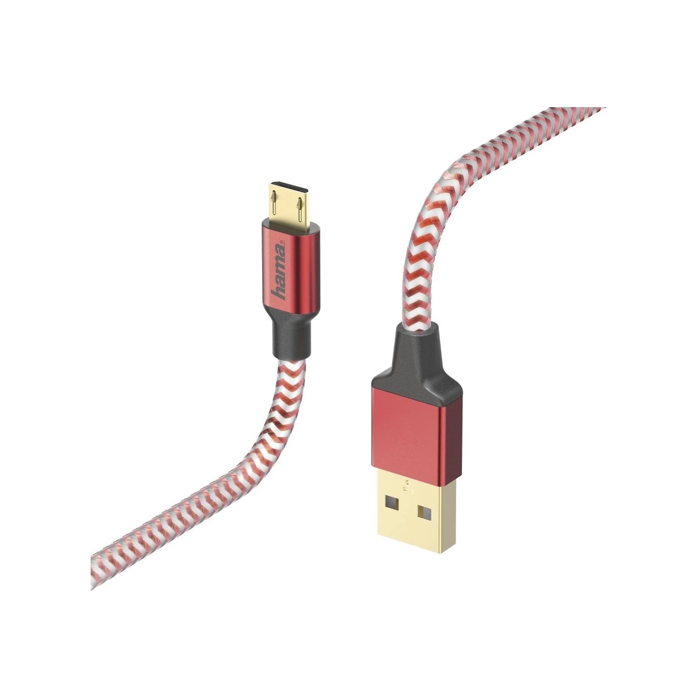 Hama 00178288 Reflective Charging/Data Cable, Micro-USB 1.5m Red