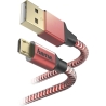 Hama 00178288 Reflective Charging/Data Cable, Micro-USB 1.5m Red