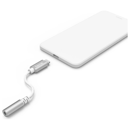 Hama 00187210 Lightning Adapter to 3.5mm Audio Socket, White