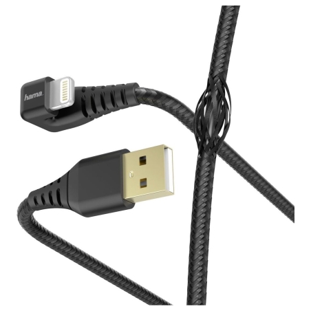 Hama 00187221 Gamer Charging/Data Cable, USB-A - Lightning 1.5m, Black