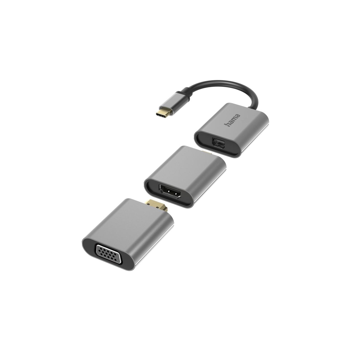 Hama 00200306 6in1 Adapter Connect2Go, USB-C, Mini-DisplayPort, HDMI, VGA