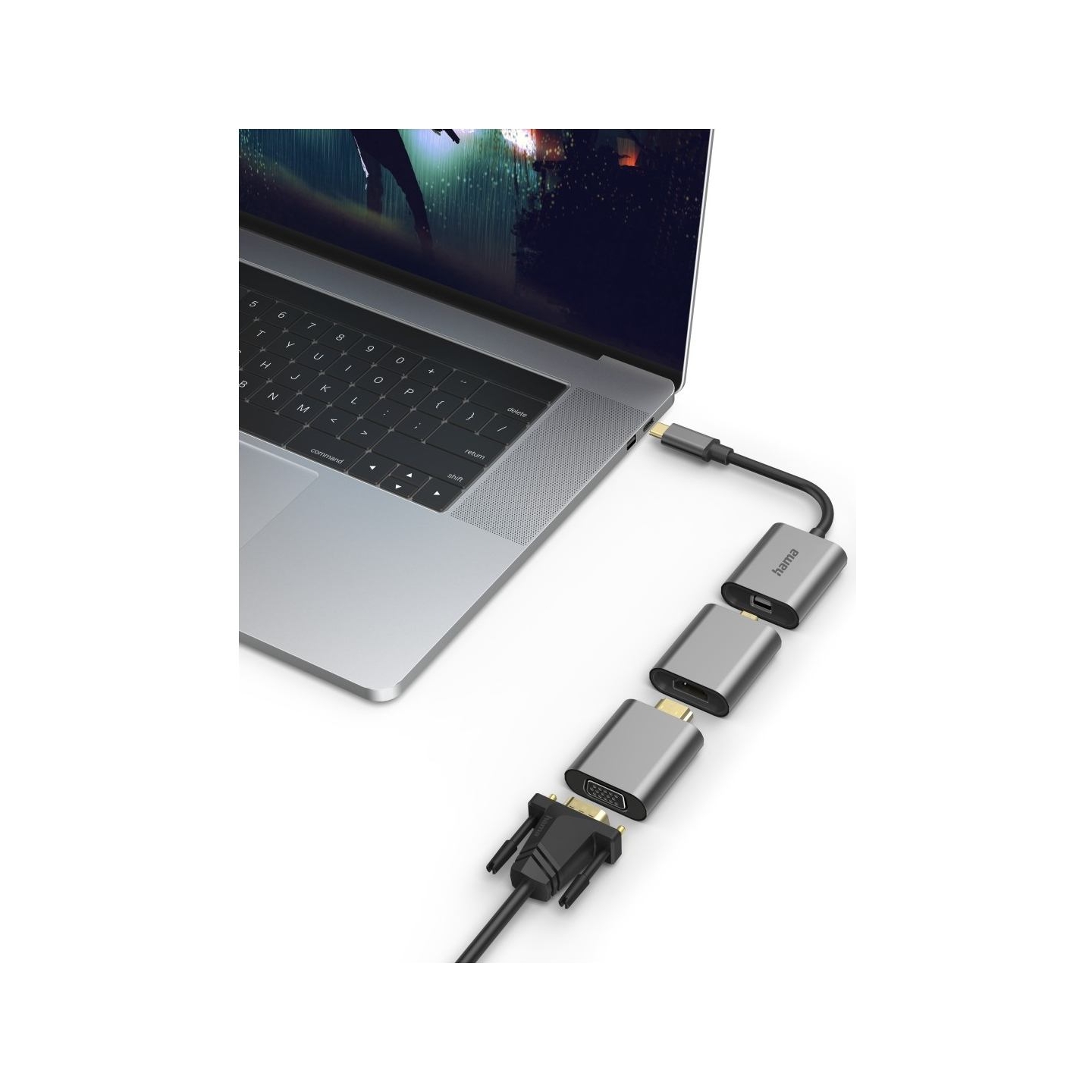 Hama 00200306 6in1 Adapter Connect2Go, USB-C, Mini-DisplayPort, HDMI, VGA