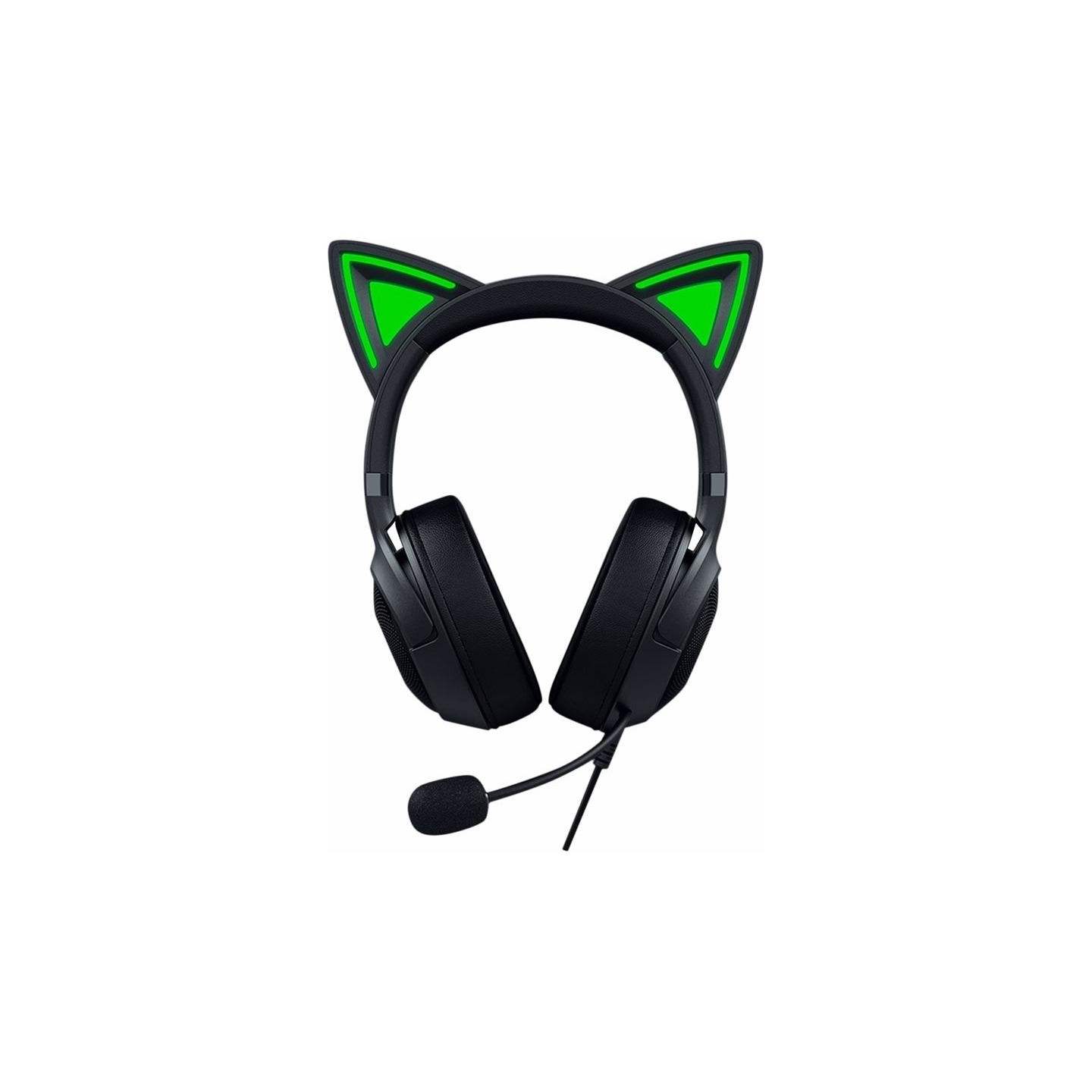 Razer Kraken Kitty V2 - Black, Gaming headset, Kitty Ears, Stream Reactive Lighting, HyperClear Cardioid Mic, 40 mm TriForce Dri