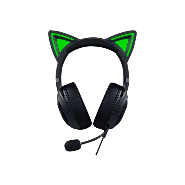 Razer Kraken Kitty V2 - Black, Gaming headset, Kitty Ears, Stream Reactive Lighting, HyperClear Cardioid Mic, 40 mm TriForce Dri