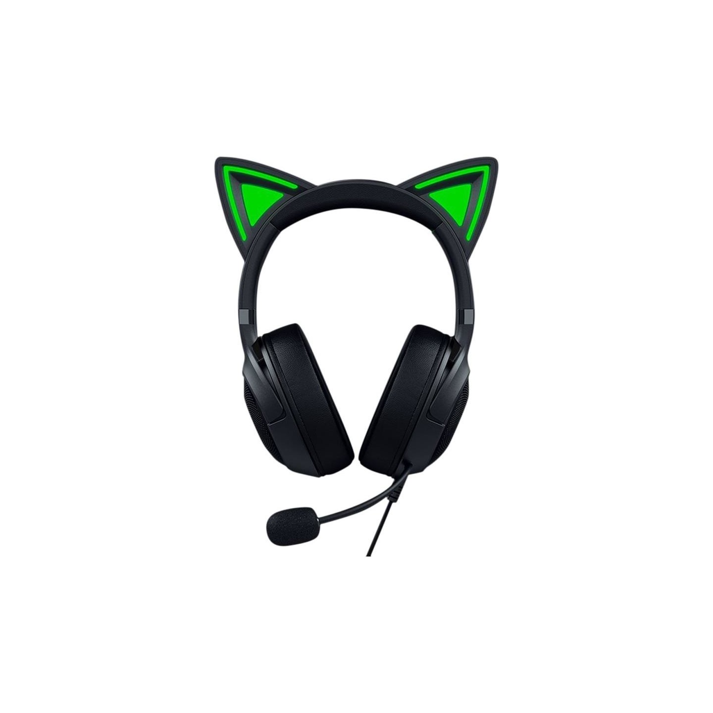 Razer Kraken Kitty V2 - Black, Gaming headset, Kitty Ears, Stream Reactive Lighting, HyperClear Cardioid Mic, 40 mm TriForce Dri
