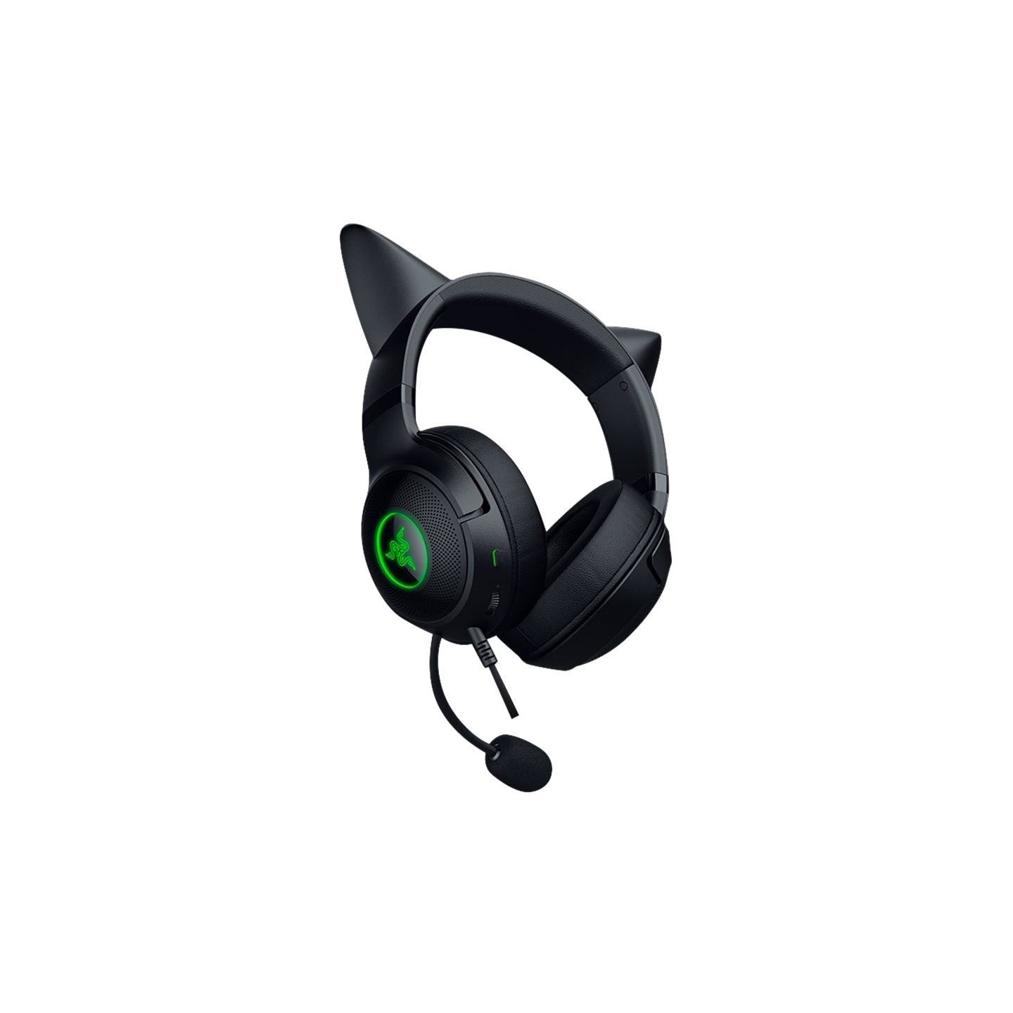 Razer Kraken Kitty V2 - Black, Gaming headset, Kitty Ears, Stream Reactive Lighting, HyperClear Cardioid Mic, 40 mm TriForce Dri