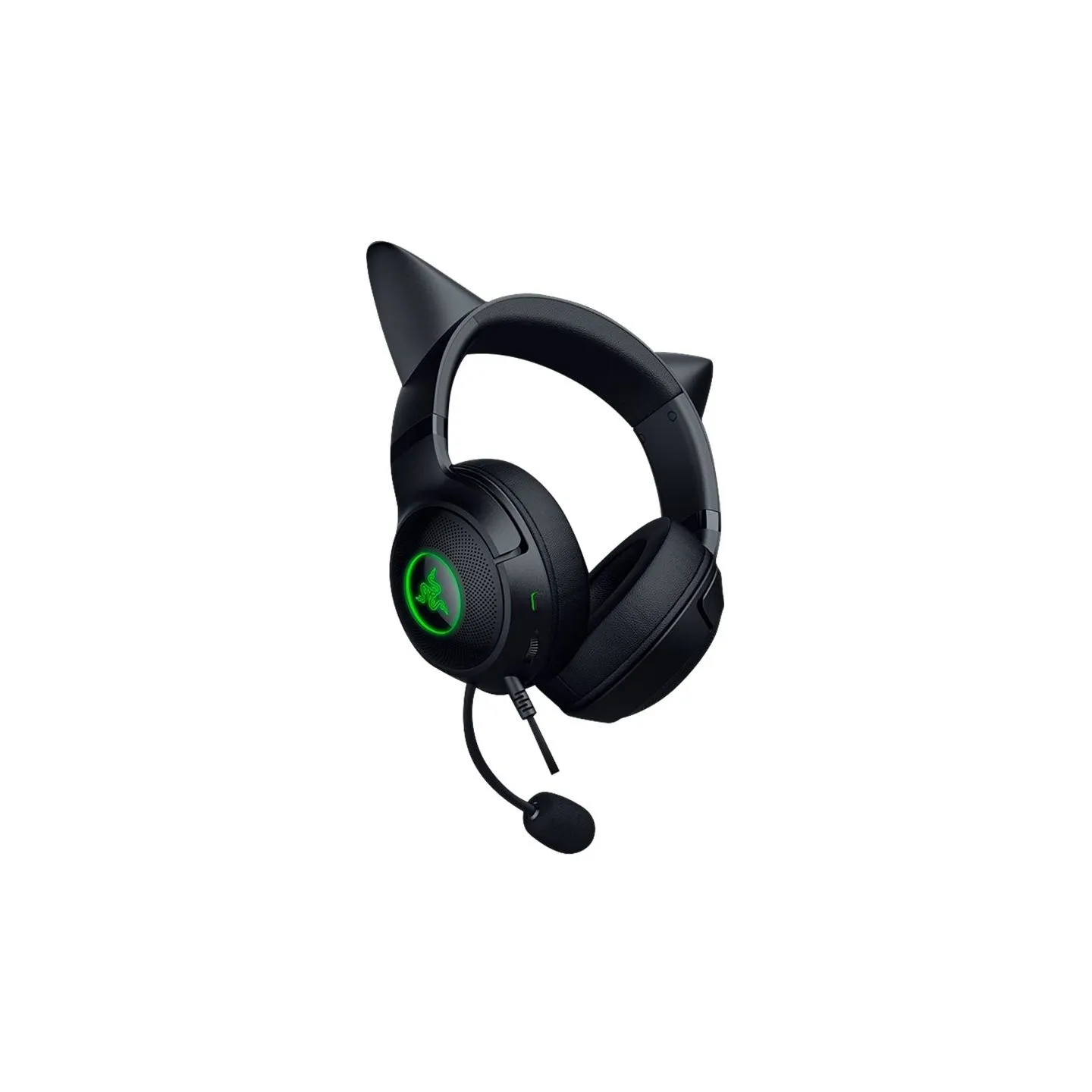 Razer Kraken Kitty V2 - Black, Gaming headset, Kitty Ears, Stream Reactive Lighting, HyperClear Cardioid Mic, 40 mm TriForce Dri