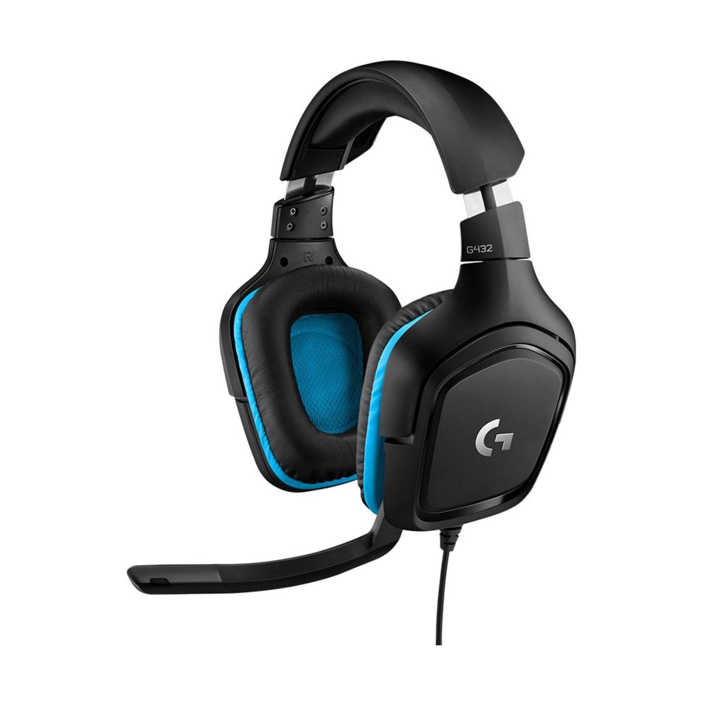 Logitech G432 Wired Gaming Headset 7.1 - LEATHERETTE - BLACK/BLUE - USB
