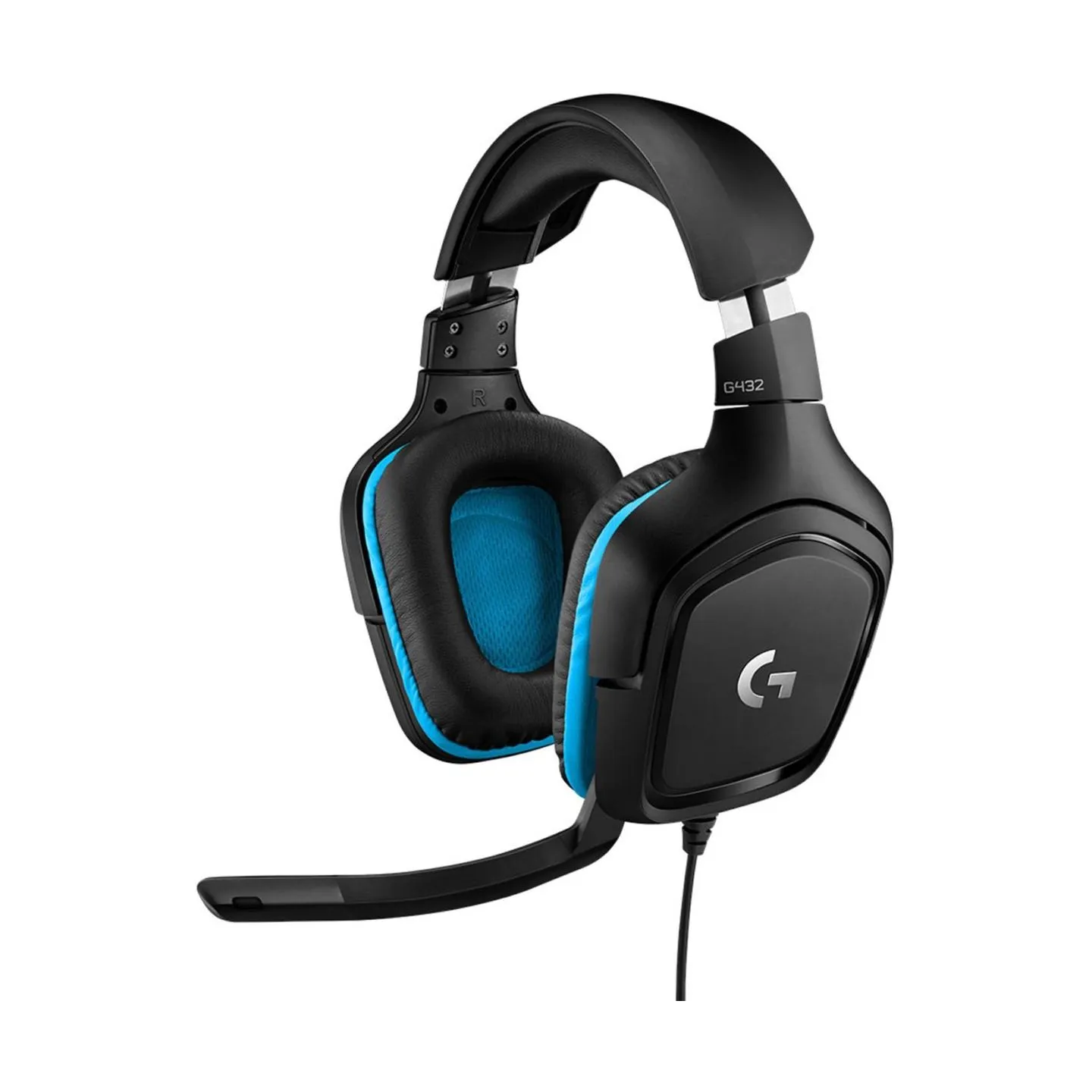 Logitech G432 Wired Gaming Headset 7.1 - LEATHERETTE - BLACK/BLUE - USB