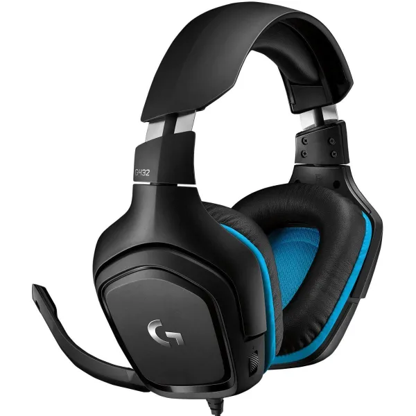 Logitech G432 Wired Gaming Headset 7.1 - LEATHERETTE - BLACK/BLUE - USB