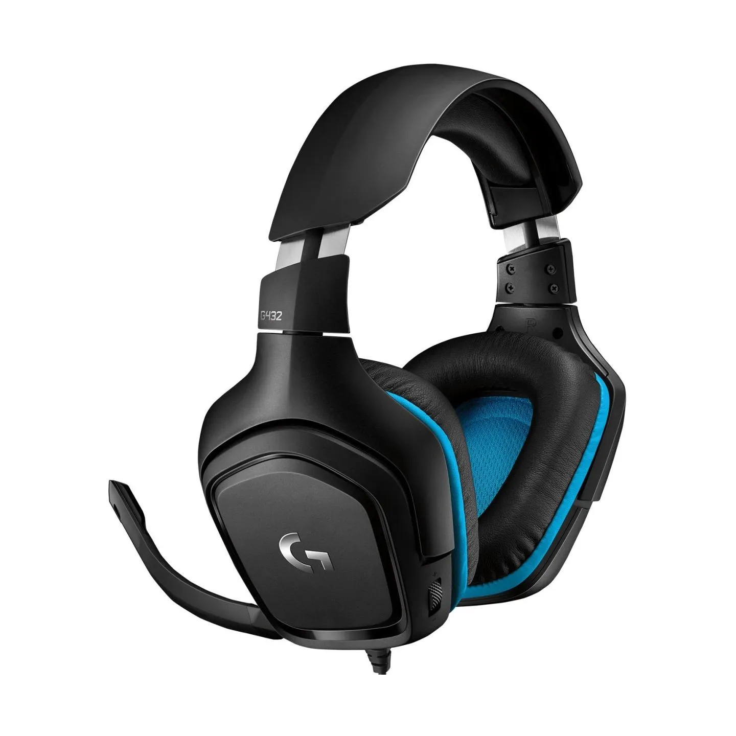 Logitech G432 Wired Gaming Headset 7.1 - LEATHERETTE - BLACK/BLUE - USB