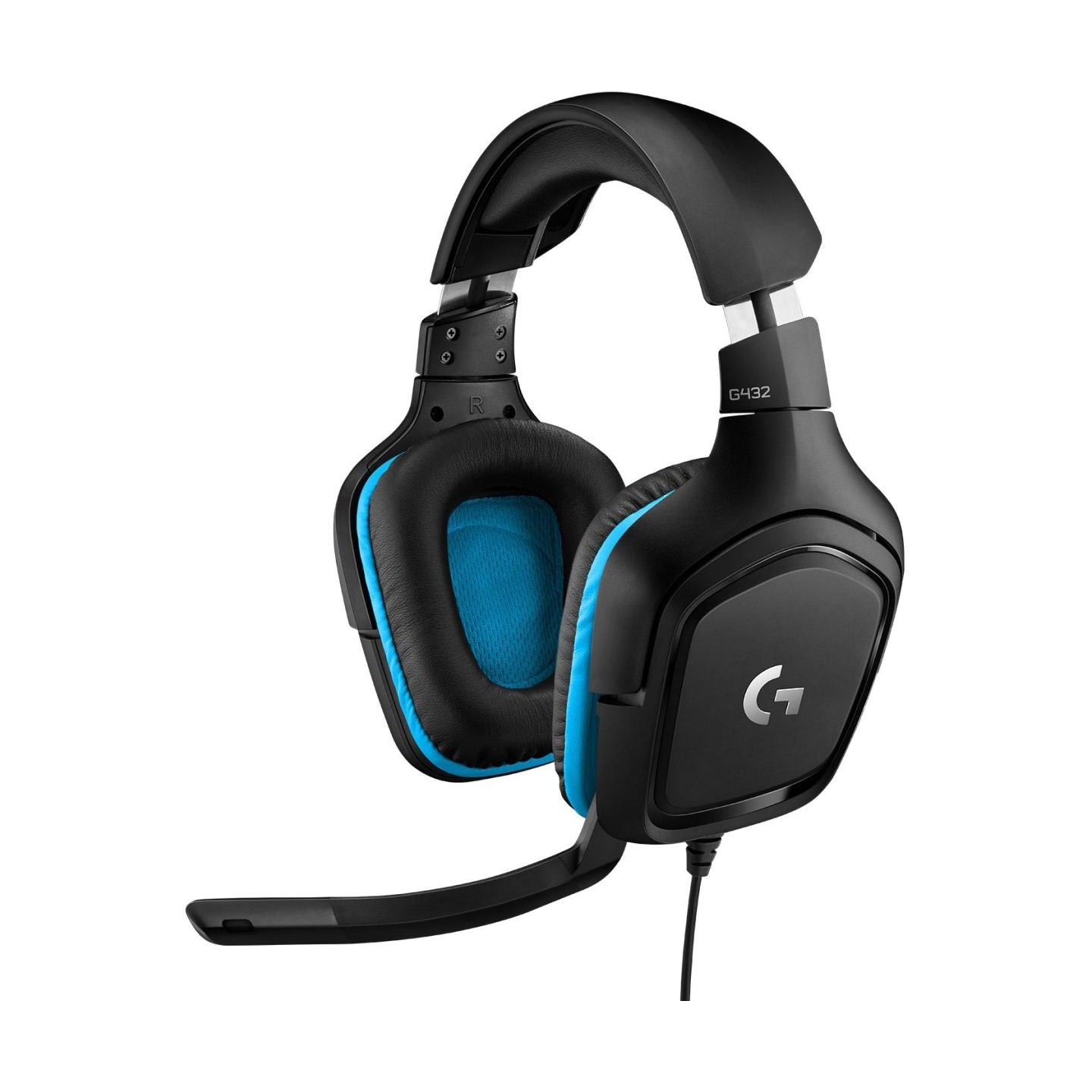 Logitech G432 Wired Gaming Headset 7.1 - LEATHERETTE - BLACK/BLUE - USB