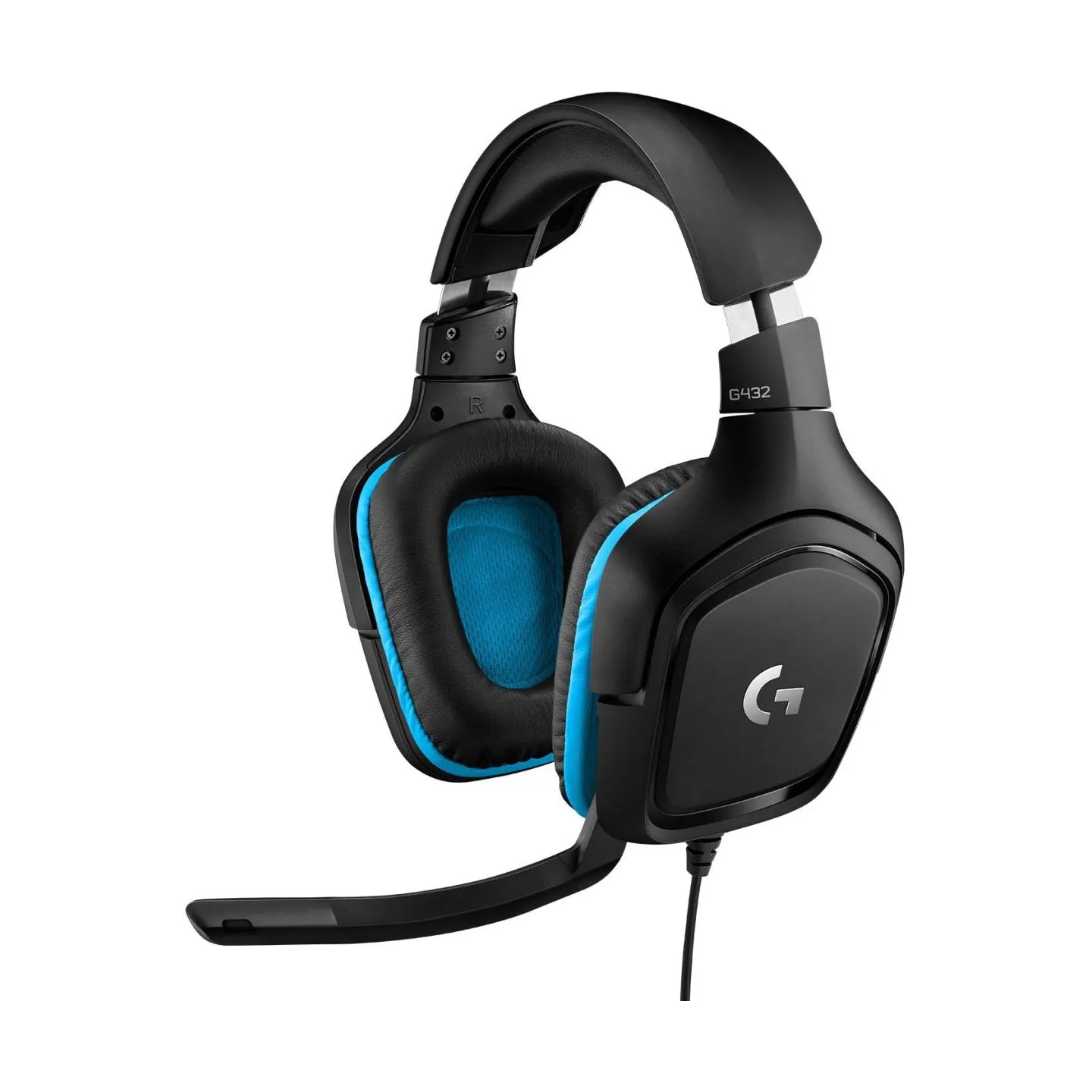 Logitech G432 Wired Gaming Headset 7.1 - LEATHERETTE - BLACK/BLUE - USB